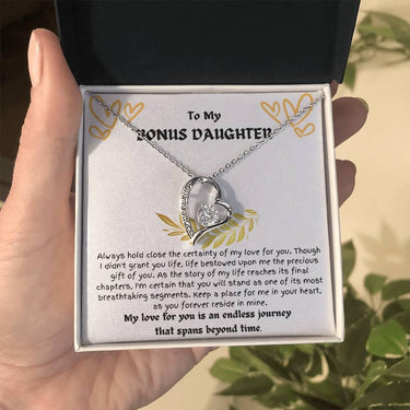 To My Bonus Daughter - Forever Love Necklace - Gift Set - SLDDL0021 - Sunshine Letters Co